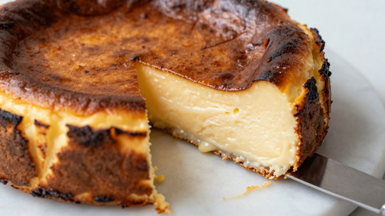 Basque Burnt Cheesecake with caramelized top and creamy interior