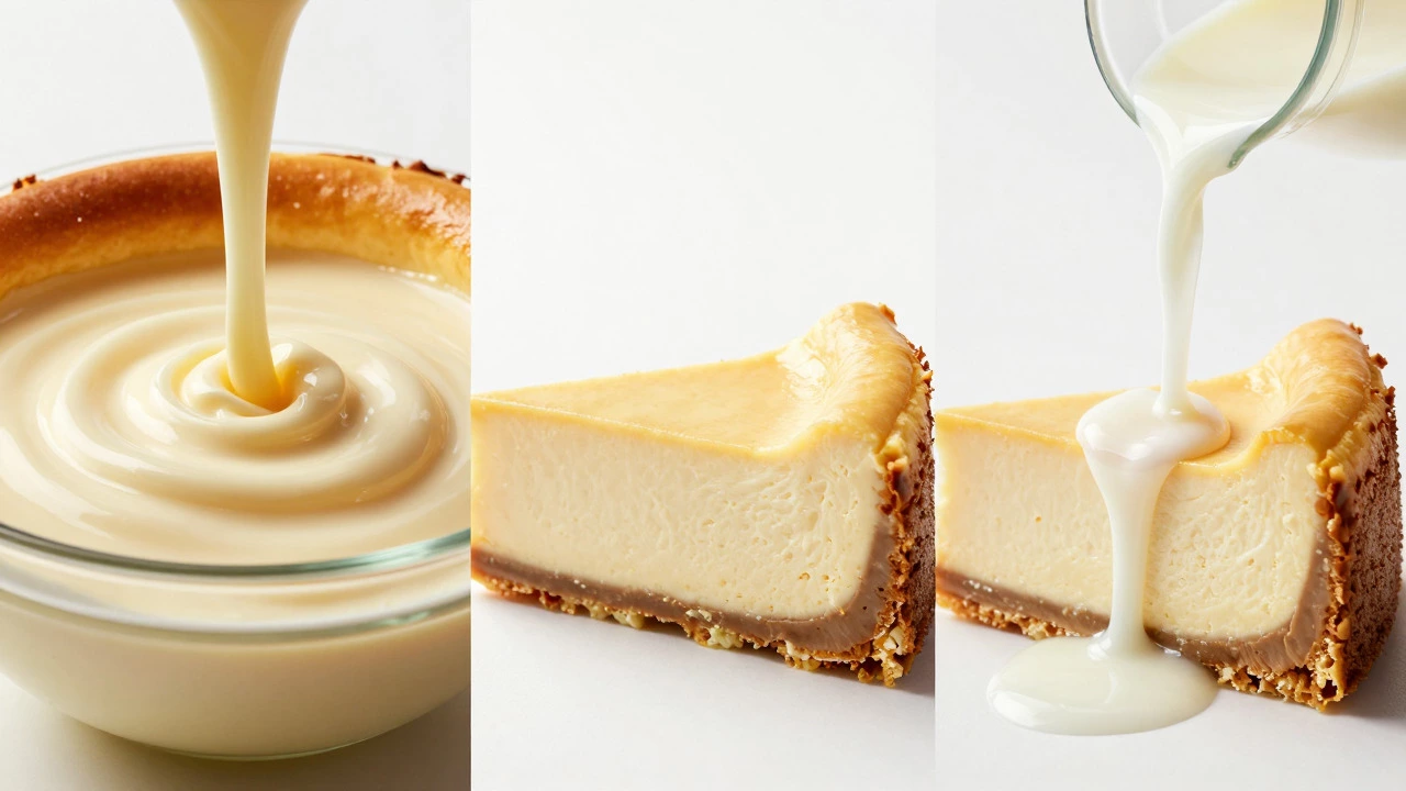 Comparison of thick heavy cream and thin half-and-half textures