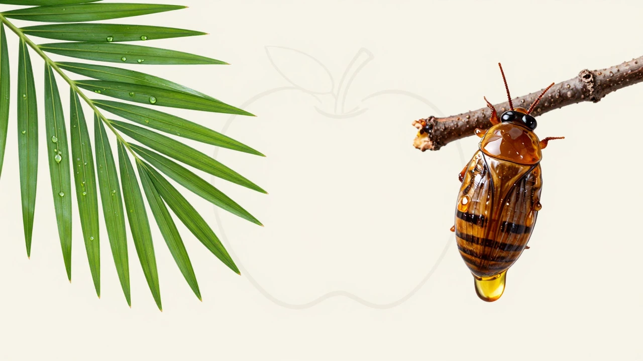 Comparison of plant-based carnauba wax and insect-derived shellac sources